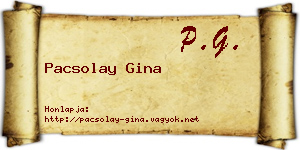 Pacsolay Gina névjegykártya